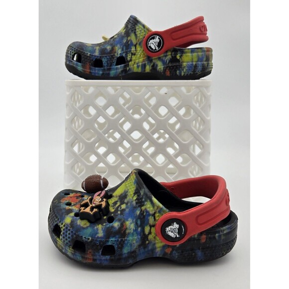 Crocs Kids Classic Clog 6C Black Tie Dye Unisex Water Shoes Slip On Casual - Picture 3 of 13